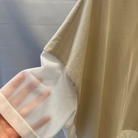 QTUME お袖切替えTシャツ