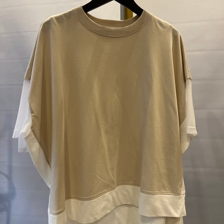 QTUME お袖切替えTシャツ