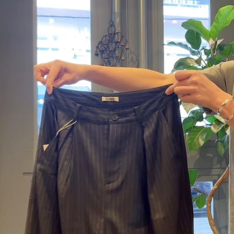 lovint ストライプワイドパンツ レースショートパンツ付き