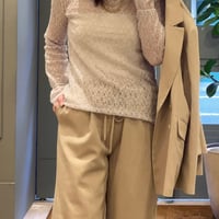 Maglia plus レースハイネックトップス