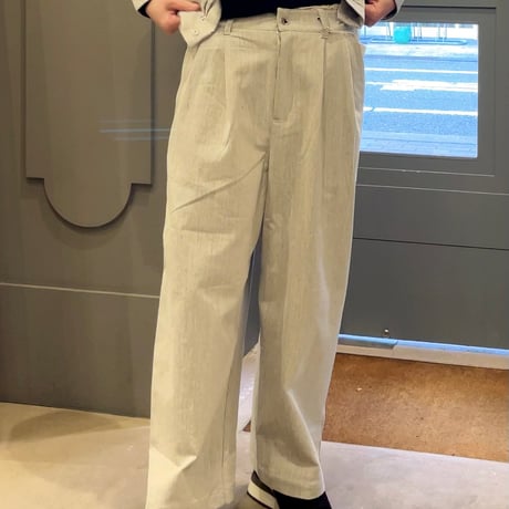シャンブレイデニムワイドパンツ