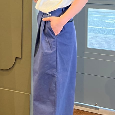 シャンブレイデニムワイドパンツ