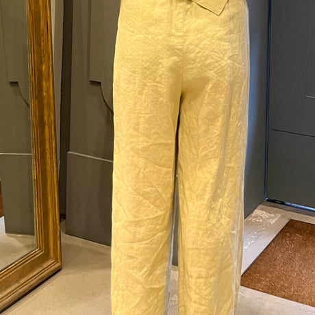 cafune リネンストレートワイドパンツ