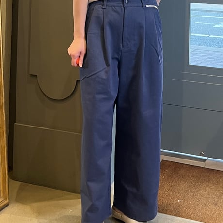 シャンブレイデニムワイドパンツ