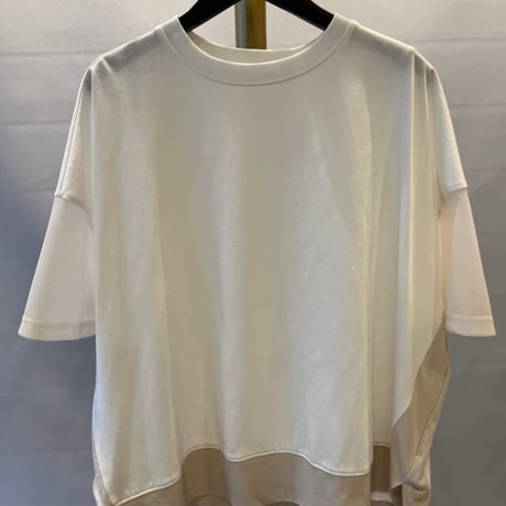 QTUME お袖切替えTシャツ