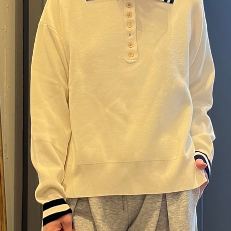 CYAN tokyo ライン入りニットポロ