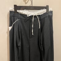 lovint ストライプワイドパンツ レースショートパンツ付き