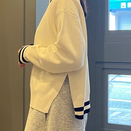 CYAN tokyo ライン入りニットポロ