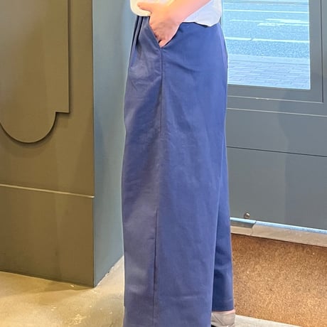 シャンブレイデニムワイドパンツ
