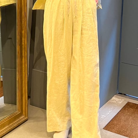 cafune リネンストレートワイドパンツ