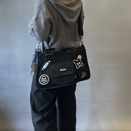 ワッペン付き2wayバッグ(斜め掛けショルダー付き)