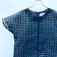 メンズ3L】大島紬シルク100%KIMONOオープンカラーシャツ半袖 鉄藍