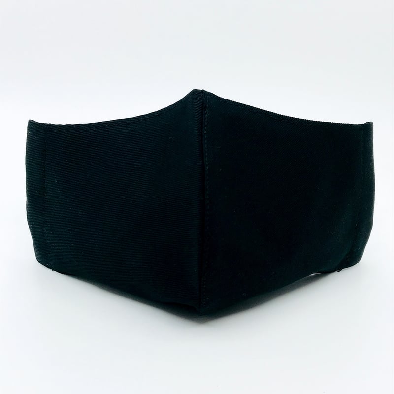 小さめ大人サイズ】抗菌抗ウィルス機能洗える布立体マスク 黒＆クロム