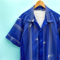 洗濯機洗いOK【LLサイズ】KIMONOカジュアルシャツ半袖　紺碧
