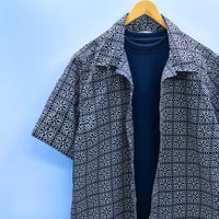 洗濯機洗いOK【LLサイズ】YUKATAカジュアルシャツ半袖　角藍