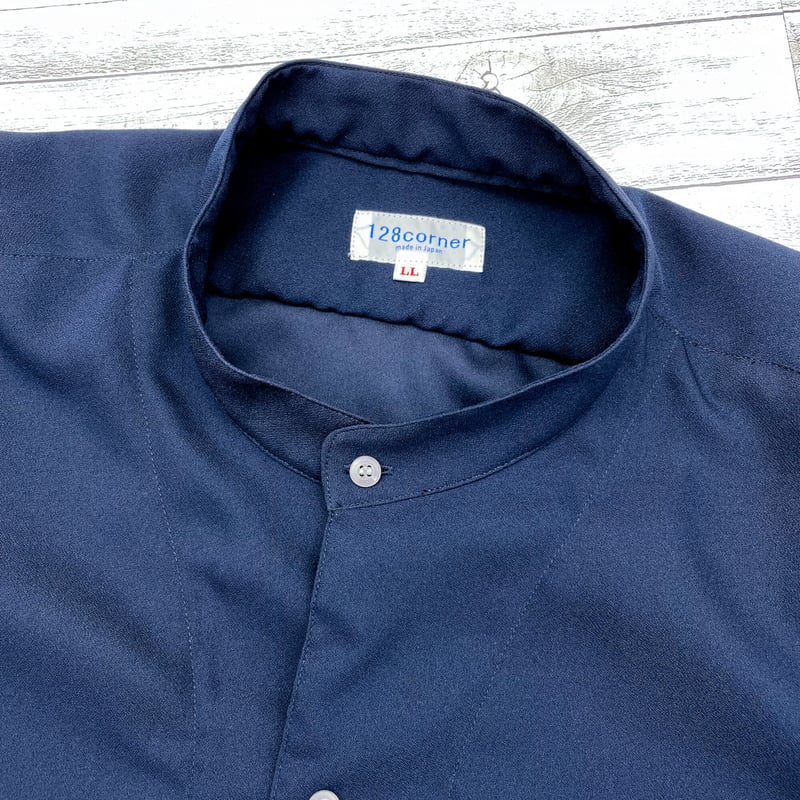 nobodyhike スタンドカラー長袖シャツ 青 nobodyhike スタンドカラー長袖シャツ 青 nobodyhike スタンドカラー