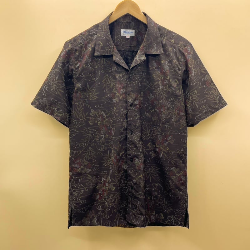 Koshima Oshima 大島紬 シルク100% メンズ半袖シャツ Koshima Oshima 大島紬 シルク100% メンズ半袖シャツ fit=scale-down,w