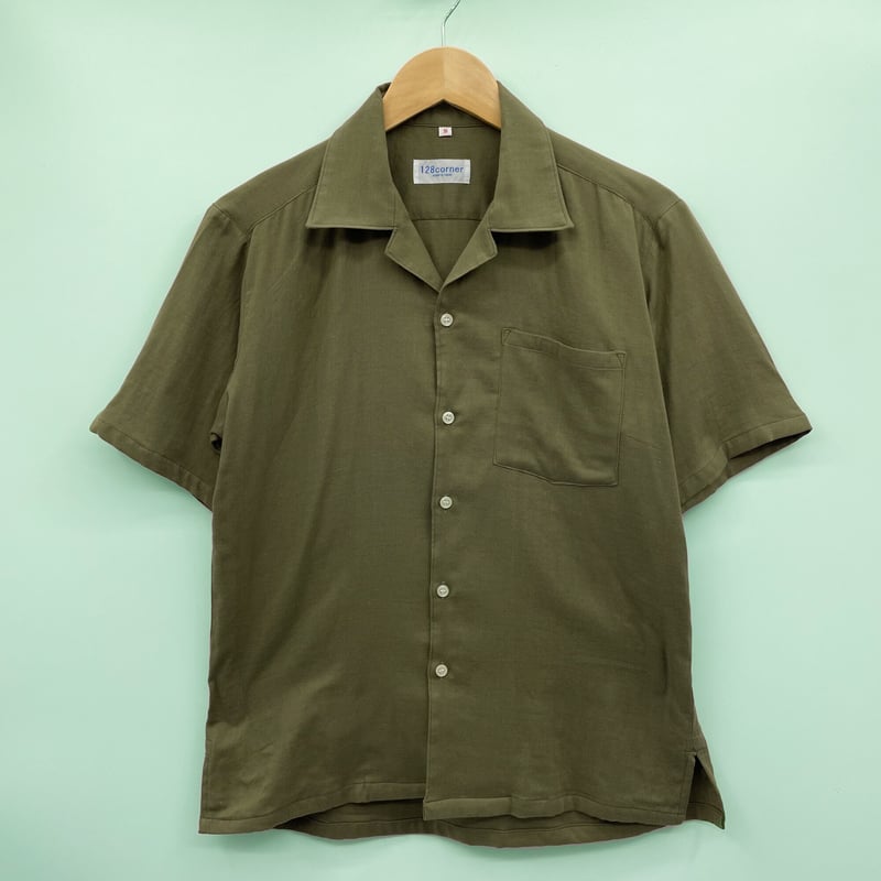 TFW49 ボタン付き長袖シャツ オリーブグリーン TFW49 - COLLAR LESS LINE POLO | ポロシャツ | グリーン×ブルー