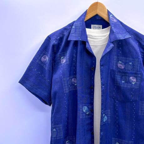 【S,Mサイズ】KIMONOカジュアルシャツ半袖　藍新