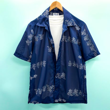 洗濯機洗いOK【Lサイズ】KIMONOカジュアルシャツ半袖　蒼律