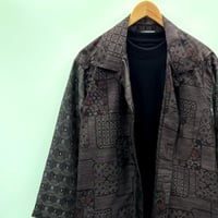 【Lサイズ】大島紬オーバーシャツ　碧仙