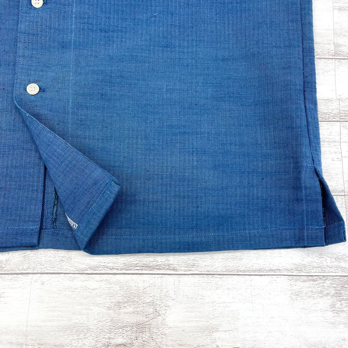 メンズLL】藍染KIMONO オープンカラーシャツ半袖 瑠璃紺 | 128corner