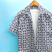 洗濯機洗いOK【Mサイズ】YUKATAカジュアルシャツ半袖　葉藍