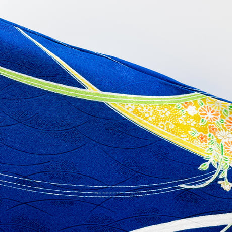 【レディースL】シルク100％KIMONO  Tブラウス 芝草文様
