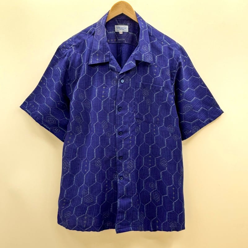 L,3Lサイズ】KIMONOカジュアルシャツ半袖 青碧 | 128corner
