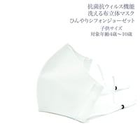 【子供サイズ】ひんやりシフォン ジョーゼット　抗菌抗ウィルス機能洗える布立体マスク