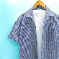 洗濯機洗いOK【Lサイズ】YUKATAカジュアルシャツ半袖　朗藍