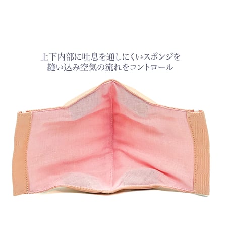 【大人サイズ】めがね専用　曇りにくい抗菌抗ウィルス機能洗える布立体マスク  　珊瑚色