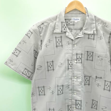 【メンズ3L】KIMONO オープンカラーシャツ半袖　薄雲