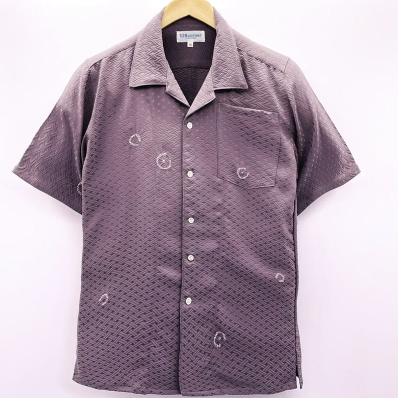 メンズS】シルク100%KIMONOオープンカラーシャツ半袖 京紫 | 128corner