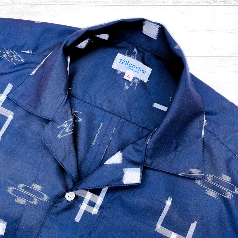 メンズL, LL】琉球絣オープンカラーシャツ半袖 | 128corner