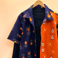 【LLサイズ】KIMONOカジュアルシャツ　蒼層