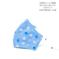 【子供サイズ】抗菌抗ウィルス機能洗える布立体マスク　フロスティブルー