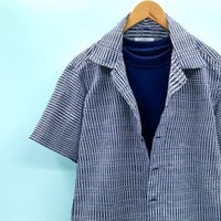洗濯機洗いOK【Lサイズ】YUKATAカジュアルシャツ半袖　朗藍
