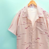 【LLサイズ】KIMONOカジュアルシャツ　扇波