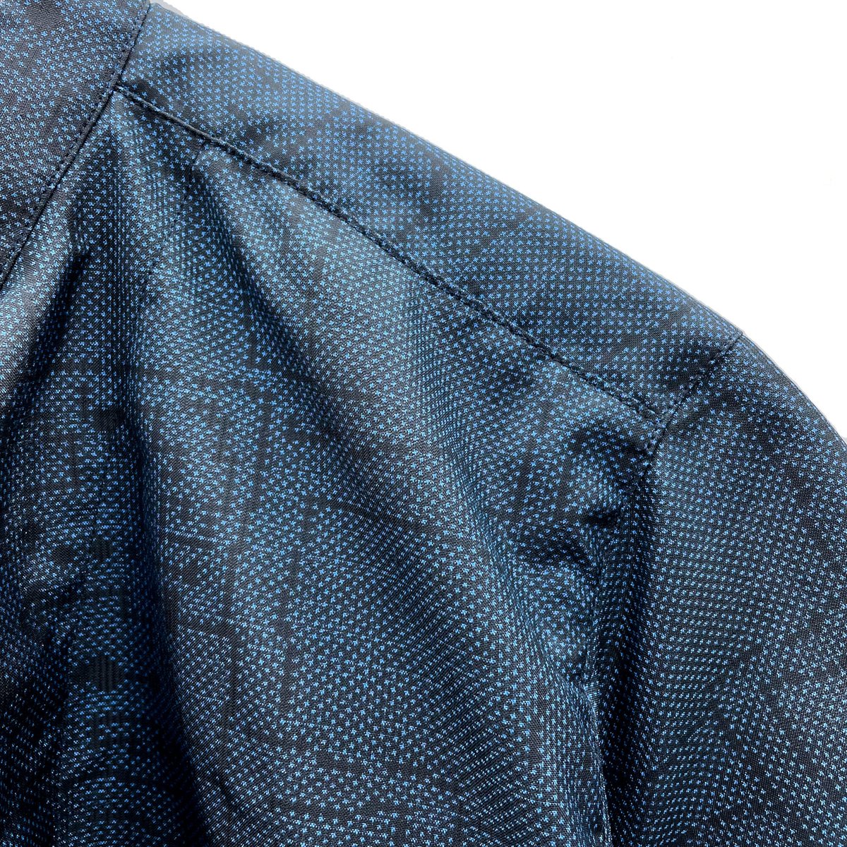 メンズL】大島紬スタンドカラーシャツ半袖 深藍景 | 128corner