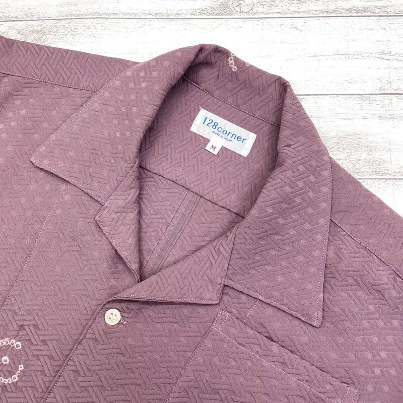 メンズS】シルク100%KIMONOオープンカラーシャツ半袖 京紫 | 128corner