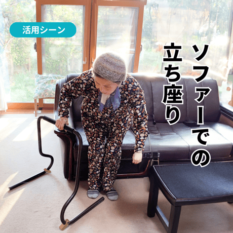 ストッパー付き「スタンバーレイナ」 立ち上がり補助手すり【日本製】