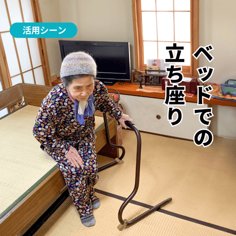 ストッパー付き「スタンバーレイナ」 立ち上がり補助手すり【日本製】