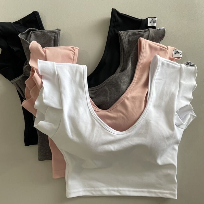 現品限り】フリルトップス White | MINOMOMOSTORE