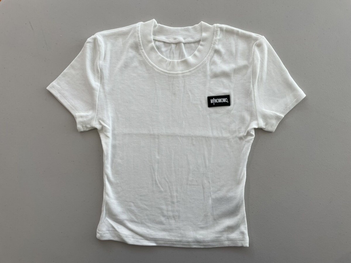 リブストレッチTシャツ White | MINOMOMOSTORE