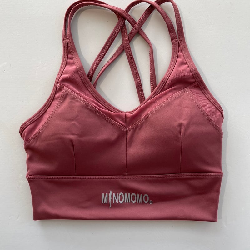 FEELCYCLE☆フロントzip バッククロスメッシュブラトップ☆ピンク