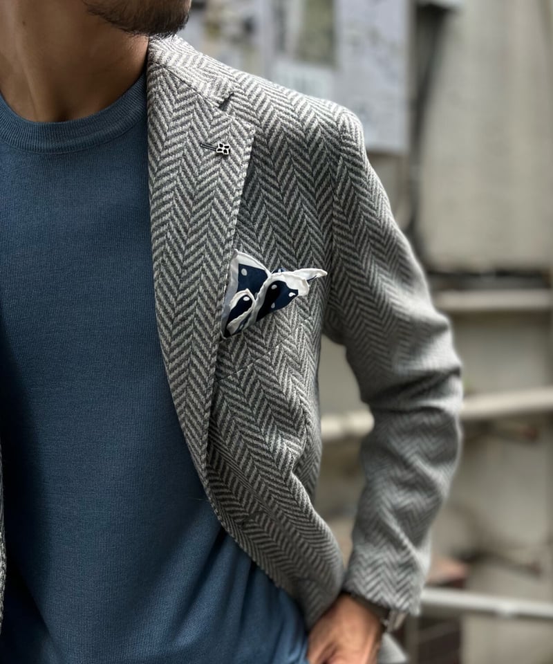 TAGLIATORE herringbone jacket gray | OYSTER WE...