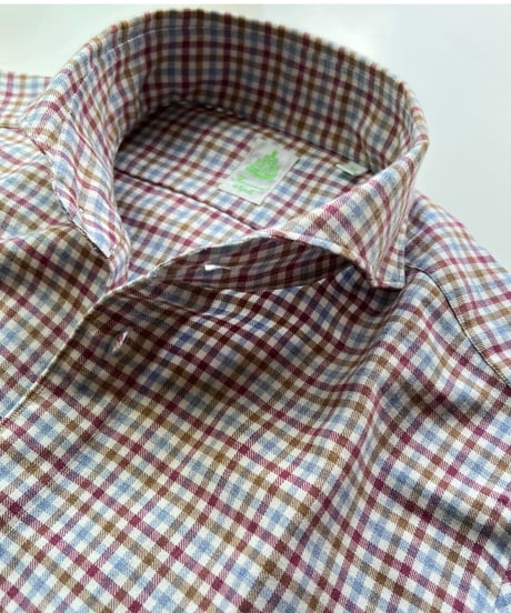 finamore cotton shirt check