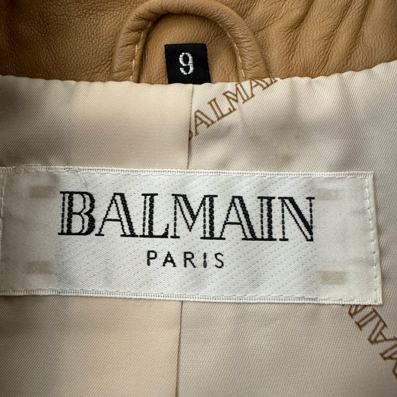 ②N)NC311さ@ BALMAIN Aランク 美品 シープスキン 羊革 レザー