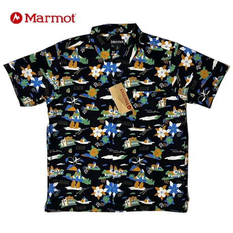 (YD)TA733ね Marmot 新品 タグ付き アロハシャツ 総柄シャツ メンズM
